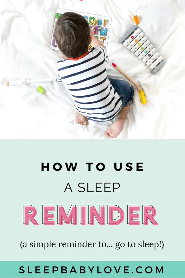 Has your perfect little sleeper started messing around in their crib vs. napping or going to bed? It's not uncommon for a baby or toddler to need a little wind-down time before bed. Click through to learn how to set a friendly sleep reminder so your baby or toddler goes to sleep! baby sleep tips | how to get your baby to sleep | parenting | toddler tips | toddler sleep tips #sleepbabylove #sleeptips #sleep #parenting #newmom #babysleep